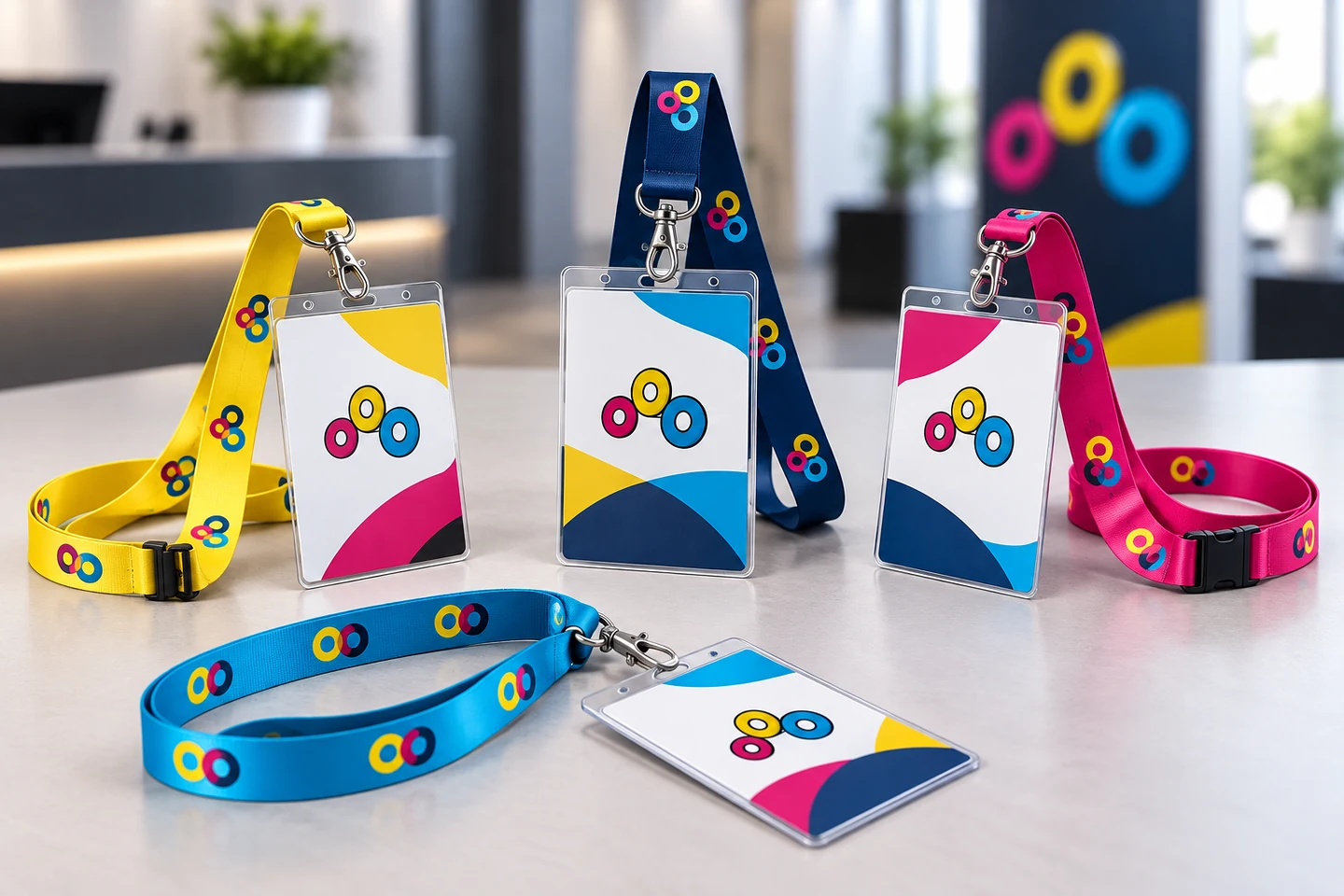Ejemplo ilustrativo de Gafetes y Lanyard